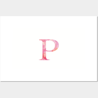 Pink Rho Watercolor Letter Posters and Art